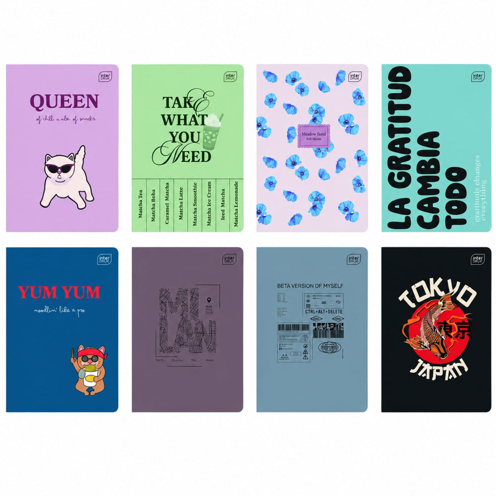 INTERDRUK Exercise Book A5 Wide Ruled 60 Sheets Assorted Designs