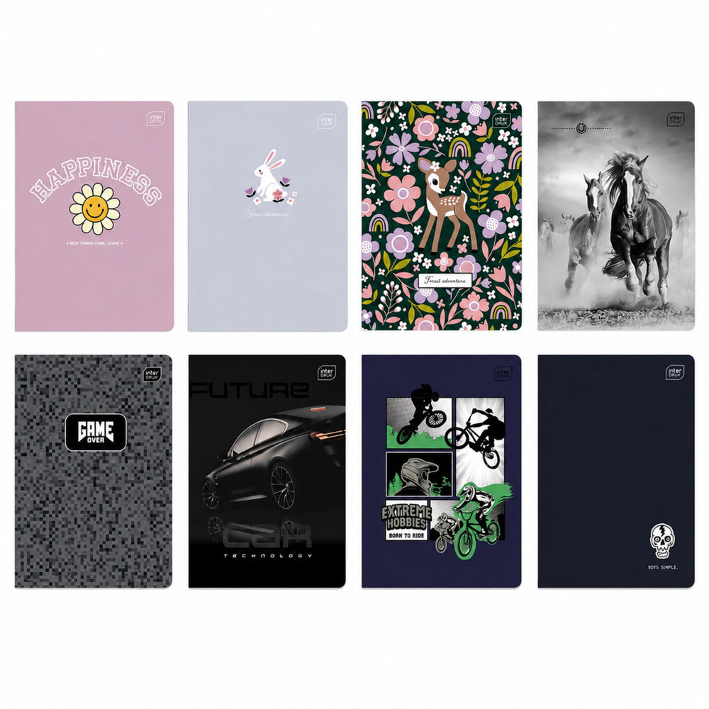 INTERDRUK A5 Exercise Book Squared 32 Sheets Assorted Designs