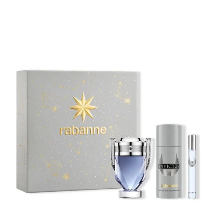 Rabanne Invictus Eau De Toilette Spray 100ml 3-Piece Set