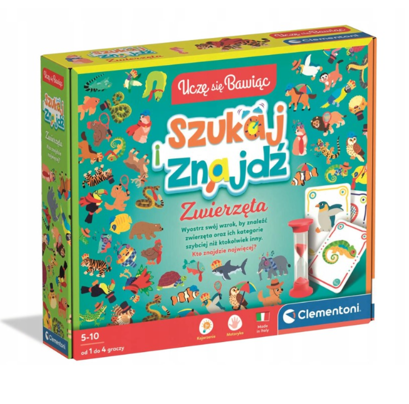Board game Search and Find Animals Polish language Clementoni 50291