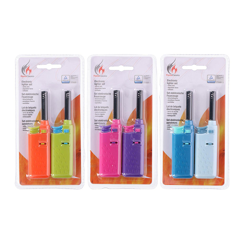 BBQ - Gas lighter for grilling / kitchen 14 cm 2 pcs. (pink / purple) (2)