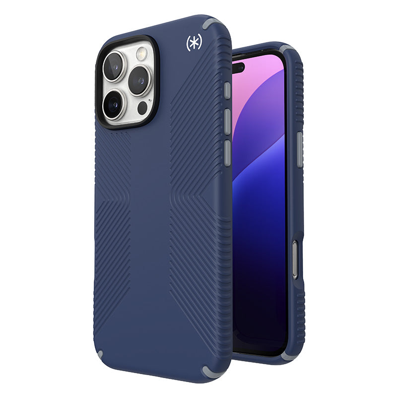 Speck Presidio2 Grip Case - iPhone 16 Pro Max (Coastal Blue / Dusty Gray / White)