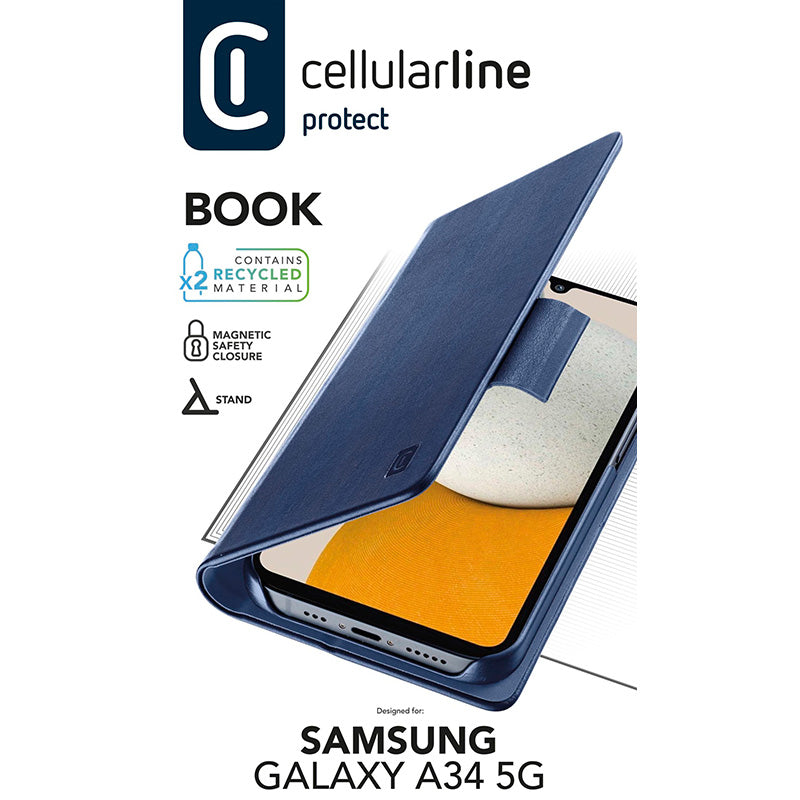 Cellularline Book Case - Case for Samsung Galaxy A34 5G (blue) (4)