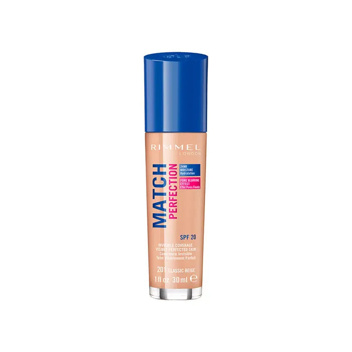 Rimmel London Match Perfection Foundation SPF20 201 Classic Beige 30ml