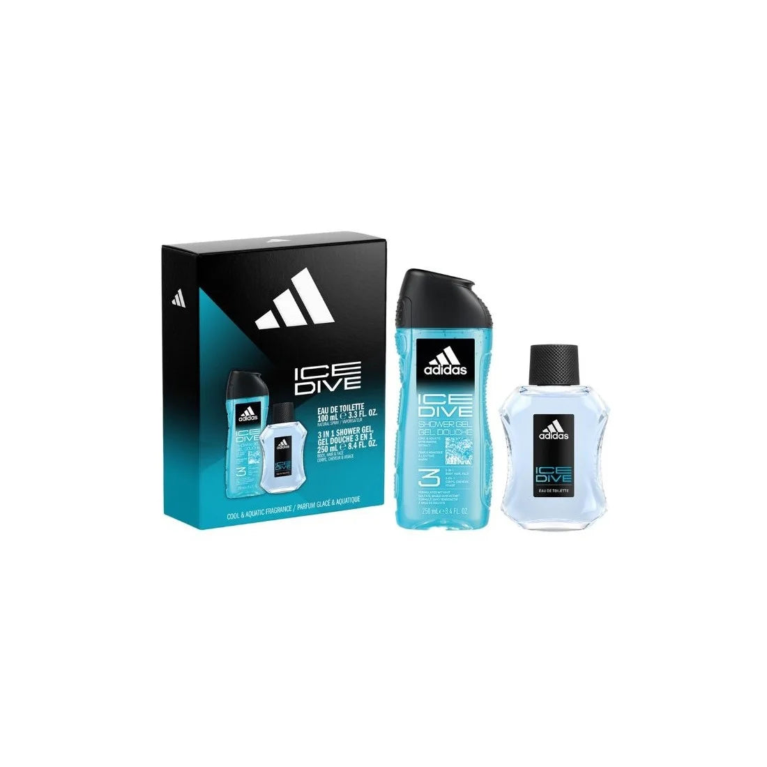 Adidas Men Ice Dive 100ml EDT Spray / 250ml Shower Gel