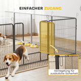 Puppy playpen, 16-panel foldable puppy run with door for small to medium dogs, 3.2 x 3.2 x 0.8 m, grey (7)