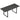 Extendable dining table 140-180 cm for 6-8 people, rectangular in industrial design with a steel frame, black