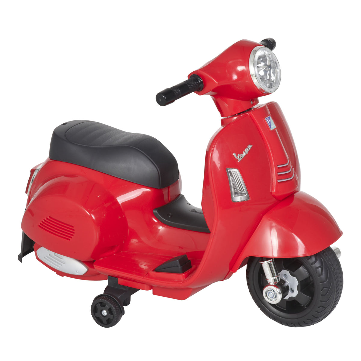 Electric Motorcycle for Kids VESPA 6V Electric Motorbike with Training Wheels, Headlight, Children's Motorcycle