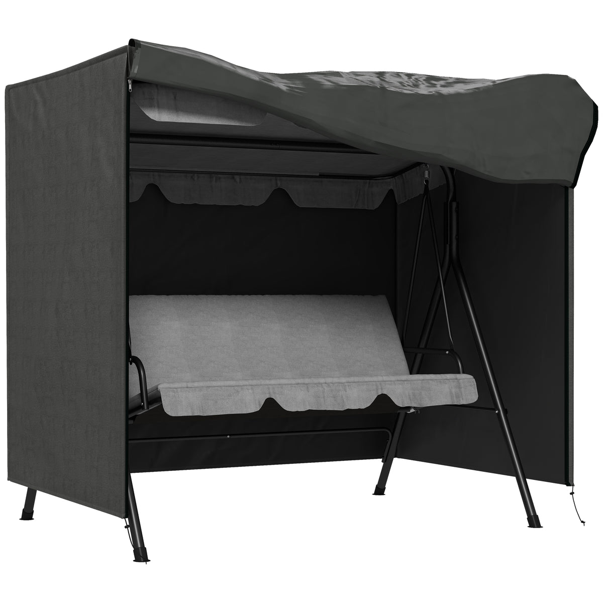 Garden swing cover, protective cover for porch swing, tarp, waterproof, 177 x 114 x 152 cm, grey
