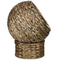 Rattan cat basket cat cave cat house cat bed with cushion pet bed water hyacinth coffee 40 x 37 x 51 cm (9)