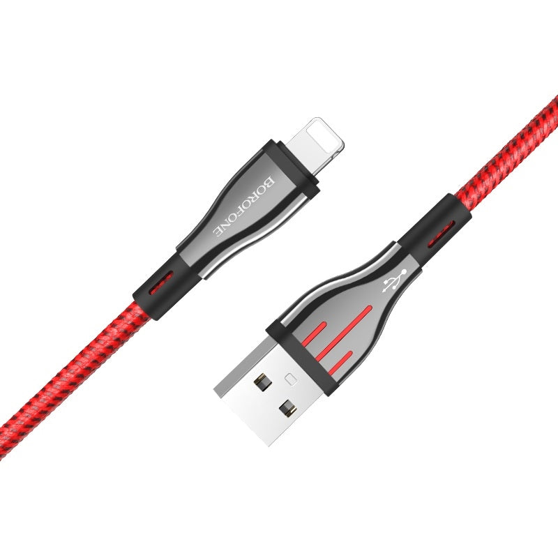 Borofone Highway - USB-to-Lightning connection cable 1.2 m (black/red)