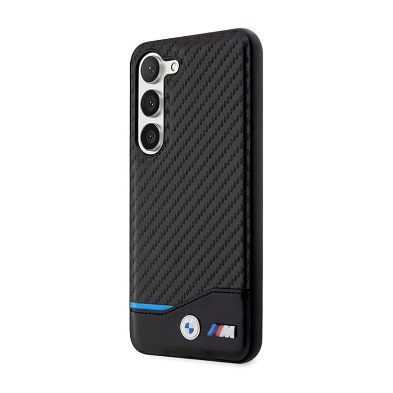 BMW Leather Carbon Blue Line - case for Samsung Galaxy S23+ (black) (2)
