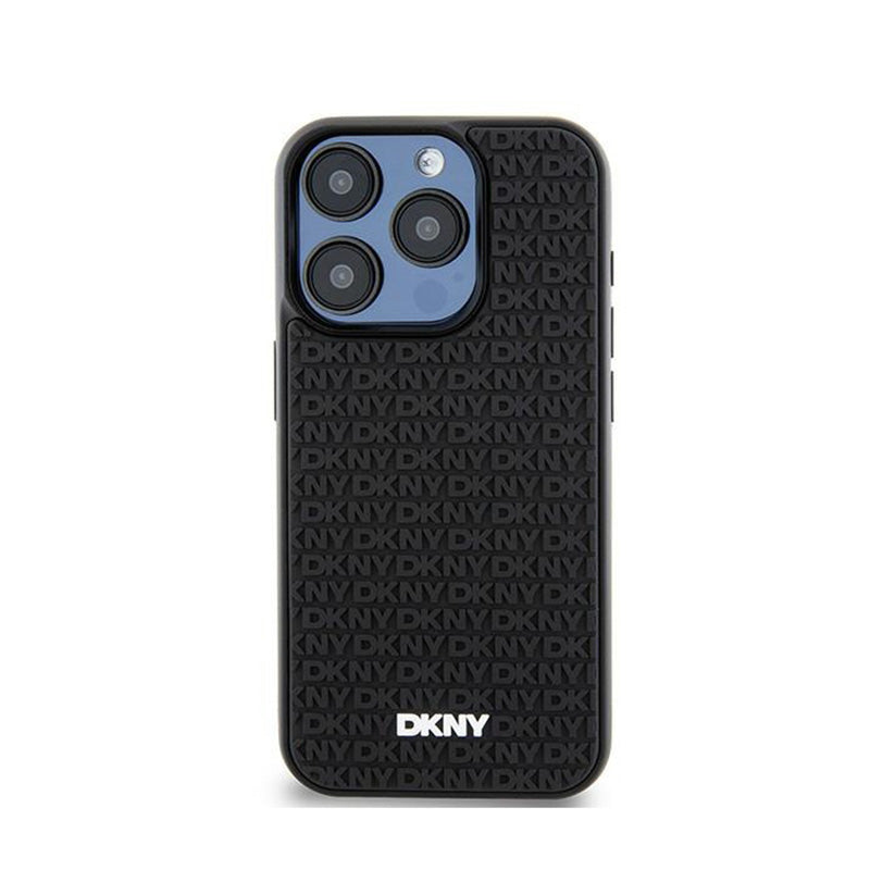 DKNY 3D Rubber Repeat Pattern - Case for iPhone 15 Pro Max (Black) (3)