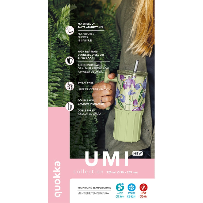 Quokka Umi - Stainless steel thermal mug with straw and silicone base, 720 ml (lavender) (2)