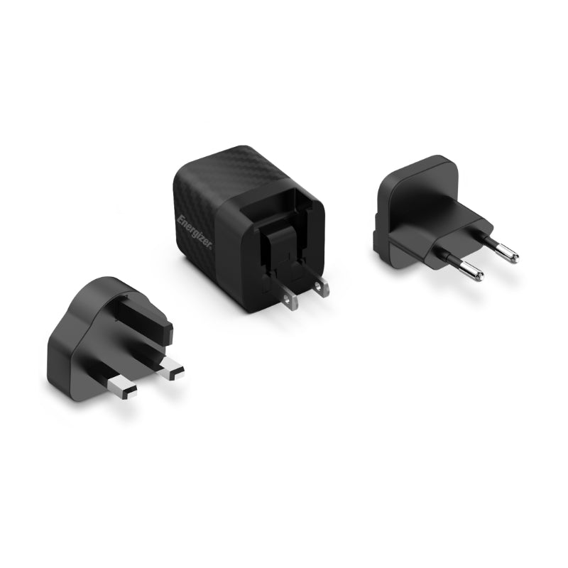 Energizer Ultimate - Multiplug EU / UK / US GaN 20W PD mains charger (black) (2)