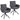 Set of 2 dining chairs, swivel, soft padded, armrests, metal legs, dark gray