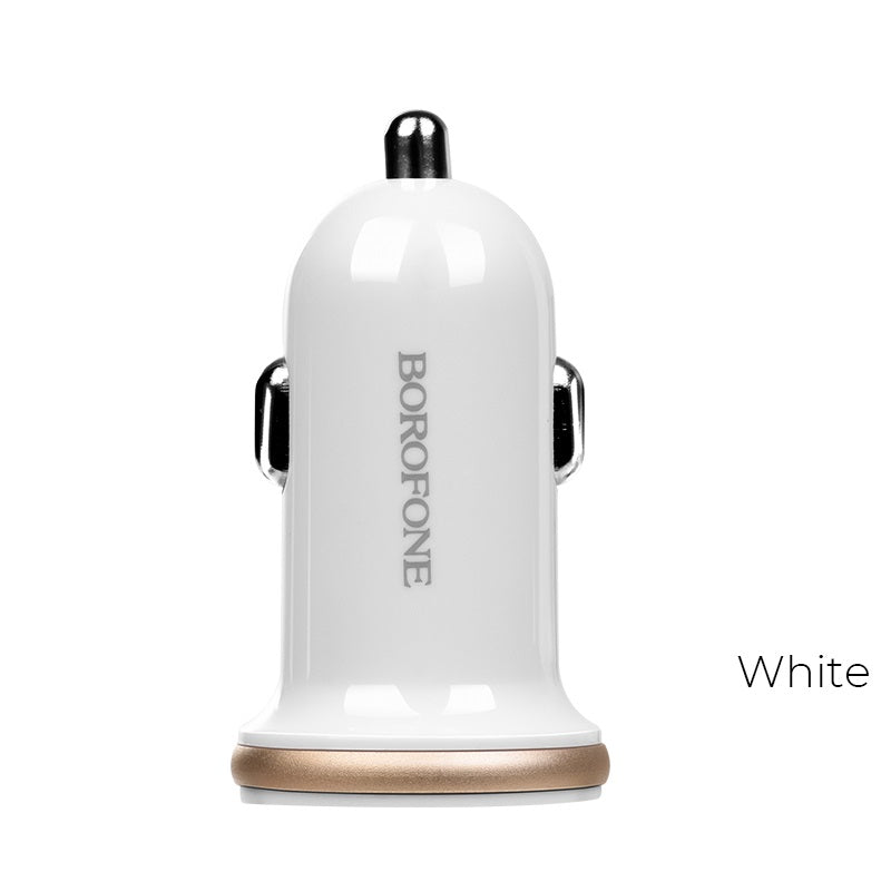 Borofone - car charger 2x USB, white
