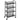 Rolling cart with 4 hanging baskets, serving trolley on casters, mobile, removable hooks, steel, 45 x 26.5 x 84