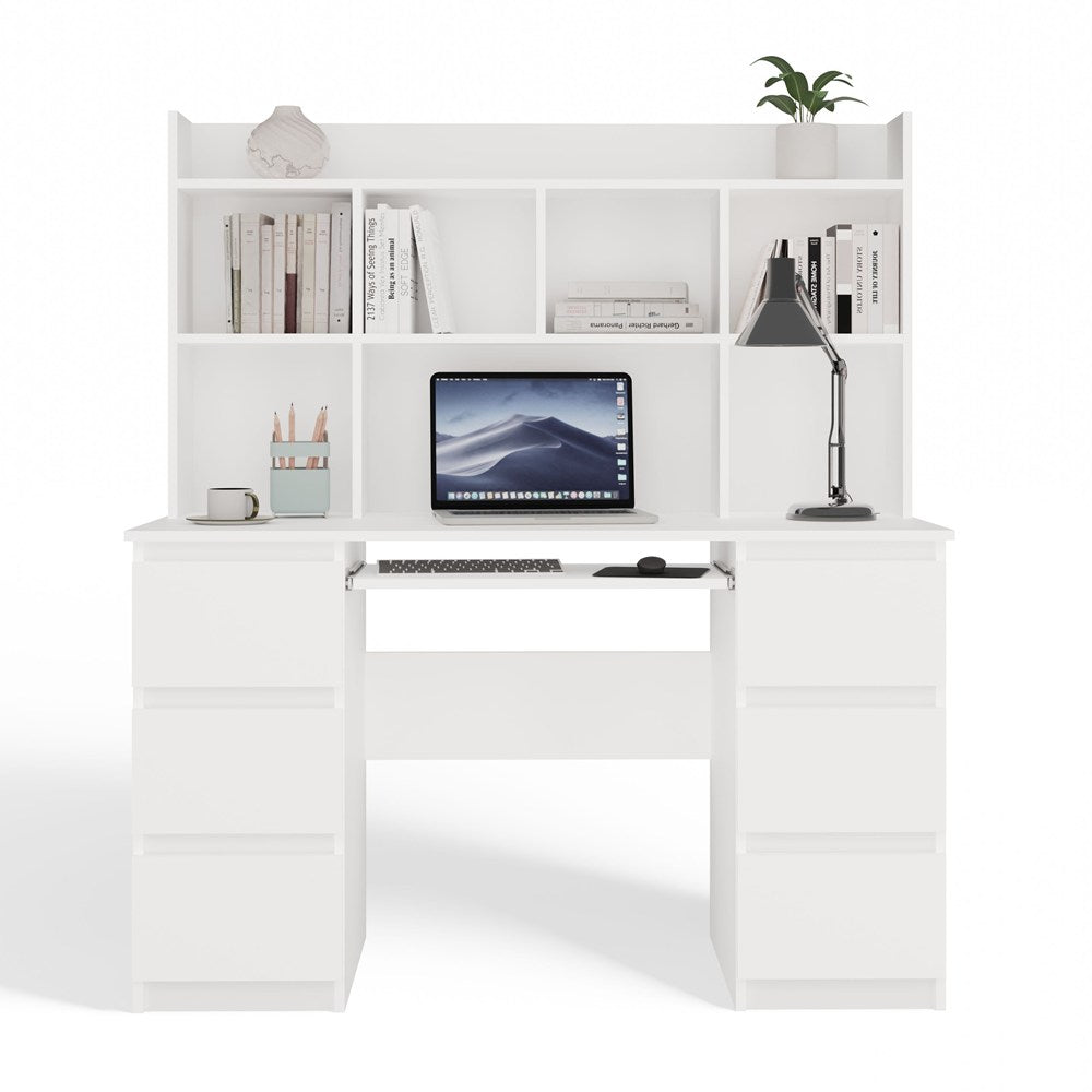Schreibtisch KUBA + AUFSATZ Set WEISS – Produktabbildung 9