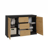 Kommode Malwa 2D3S ANTHRAZIT EICHE ARTISAN – Produktabbildung 4