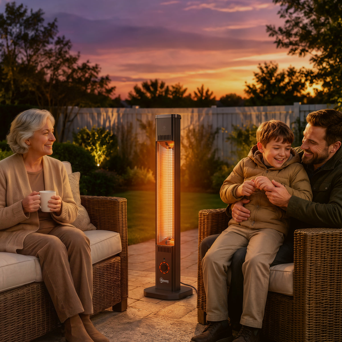 Infrared Heater 2000W Carbon Fiber Standing Heater with Remote Control 8 Heat Settings Protective Cover Timer (2)