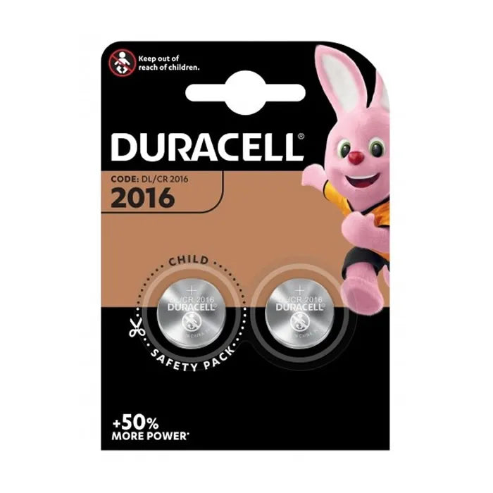 Duracell Lithium Coin Battery 3V 2016 DL/CR2016 2 Pack