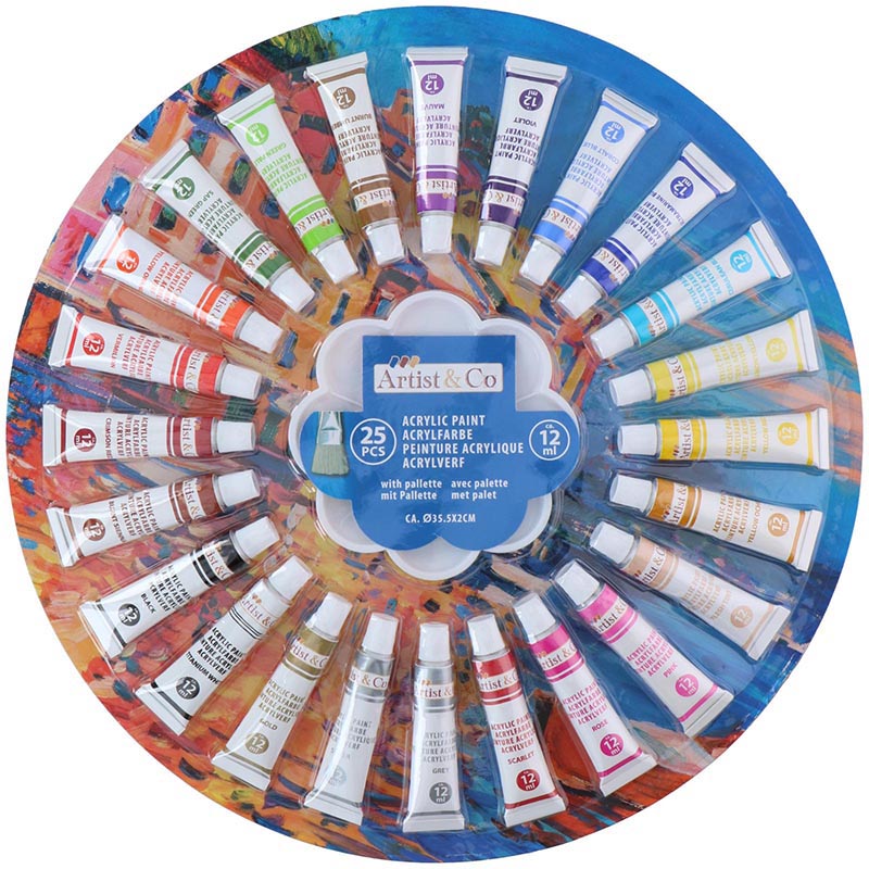 Artist & Co - Acrylic paint set 12 ml 25 colors