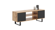 RTV Focus 155 cm cabinet - metal legs oak craft - black