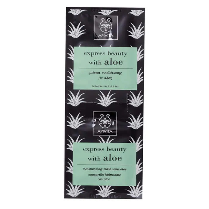 Apivita Beauty Express Moisturizing and Refreshing Face Mask with Aloe 2x8ml