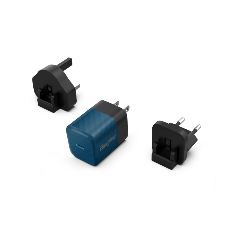 Energizer Ultimate - Multiplug EU / UK / US GaN 20W PD Wall Charger (blue)