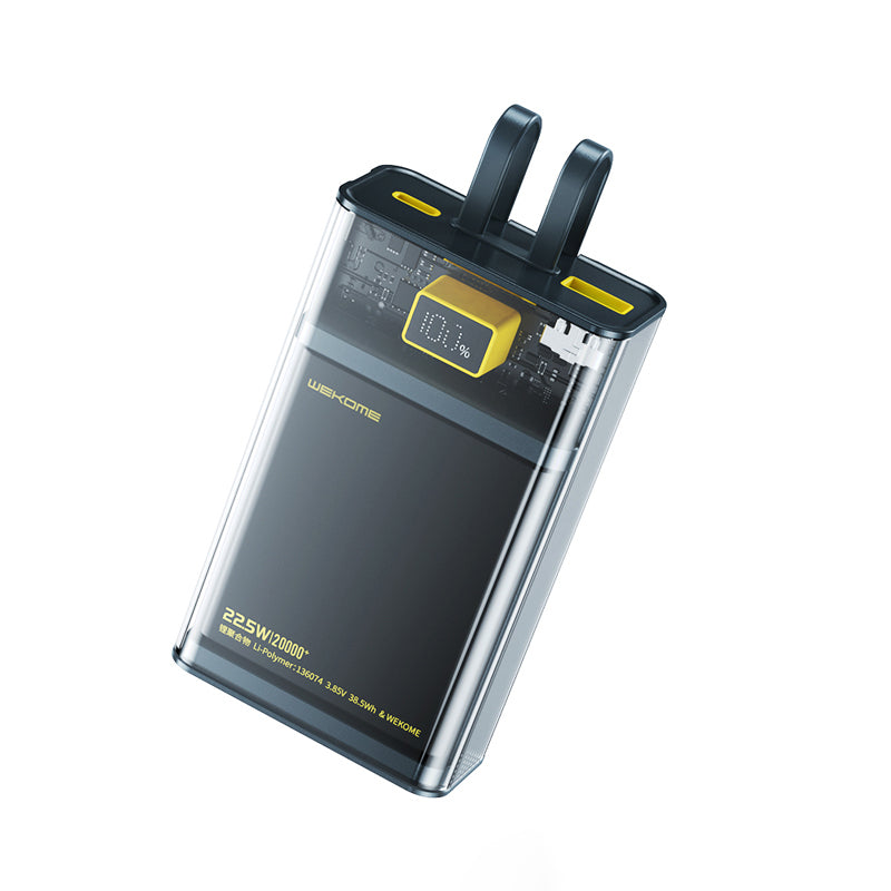 WEKOME WP-325 Vanguard Series - 20000 mAh Power Bank Super charging with built-in USB-C and Lightning cable PD