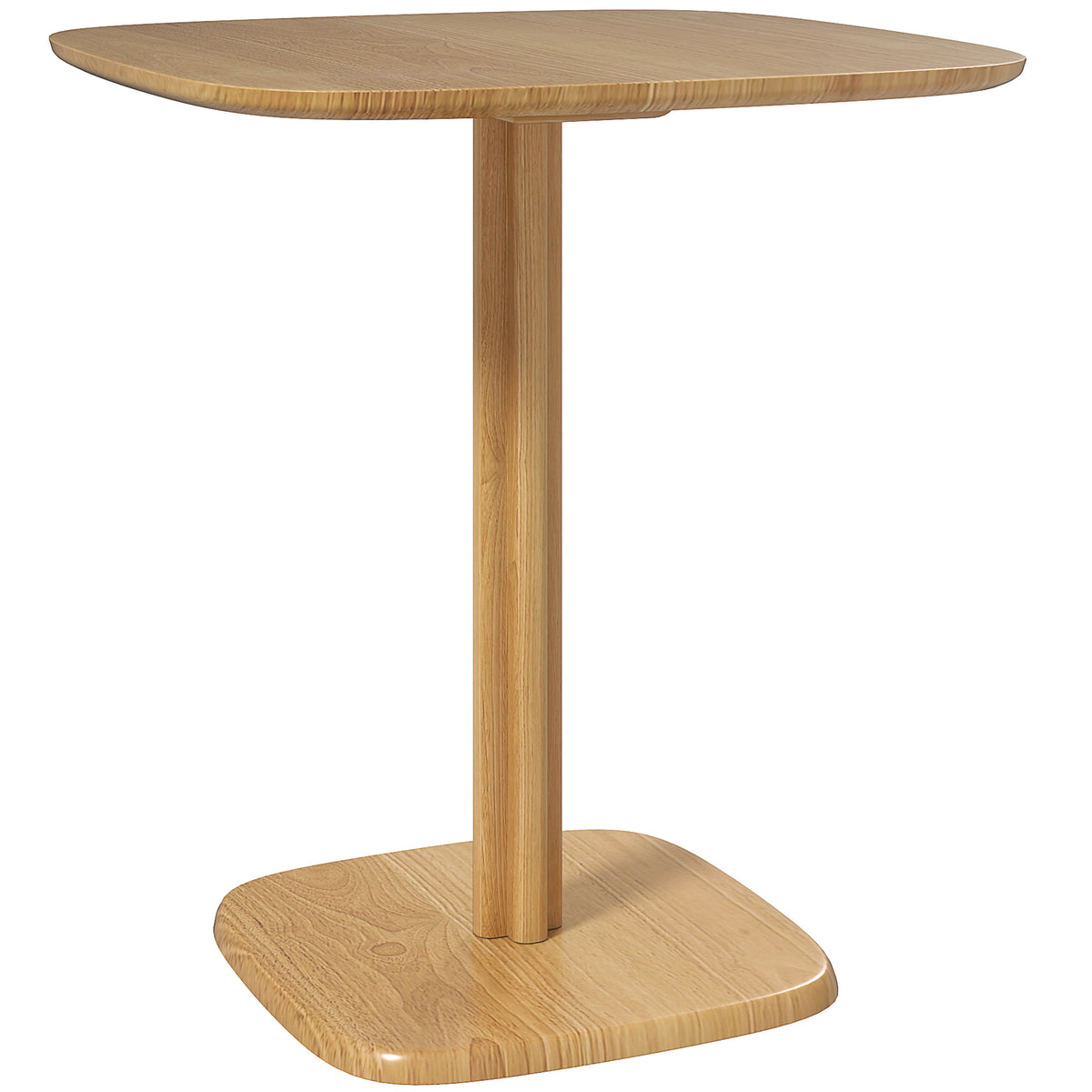 Dining table, 70 x 70 cm kitchen table for 4 people made of rubberwood for kitchen, dining room, natural