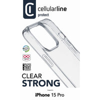 Cellularline Clear Strong - iPhone 15 Pro Case with Antimicrobial Protection (Clear) (2)