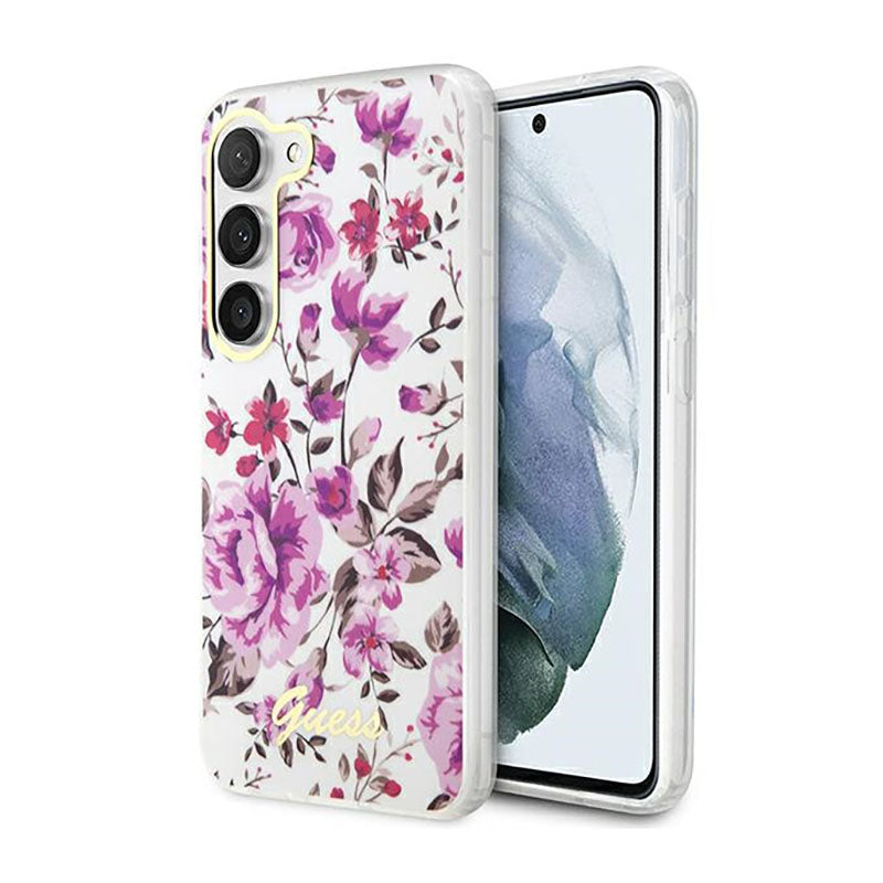 Guess Flower Collection - case for Samsung Galaxy S23+ (white)