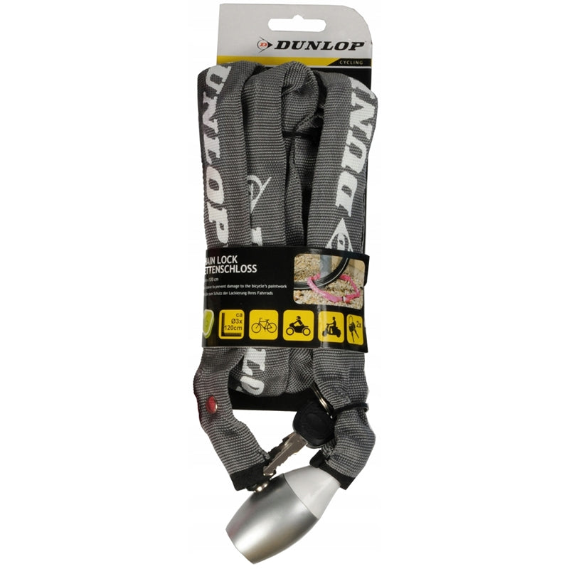 Dunlop - Bicycle locking chain 120 cm (grey)
