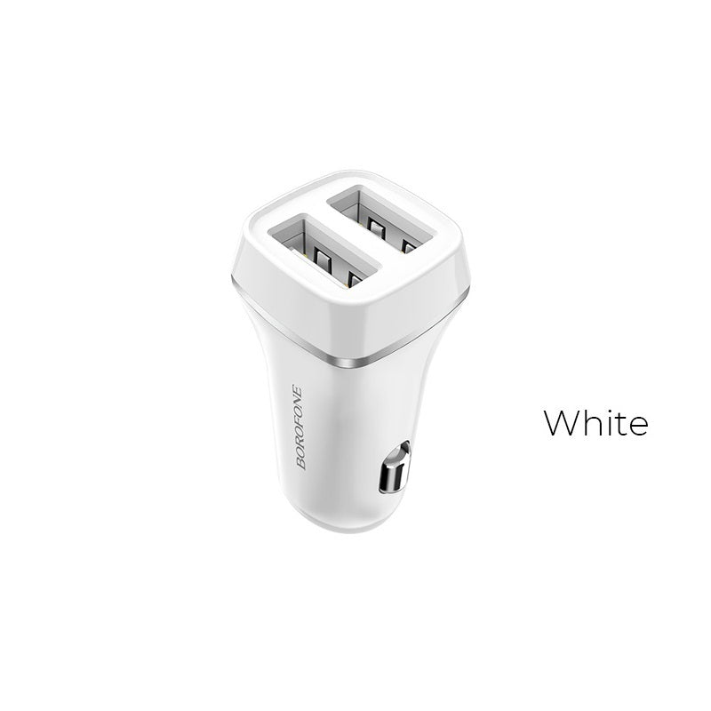 Borofone - car charger 2x USB, white