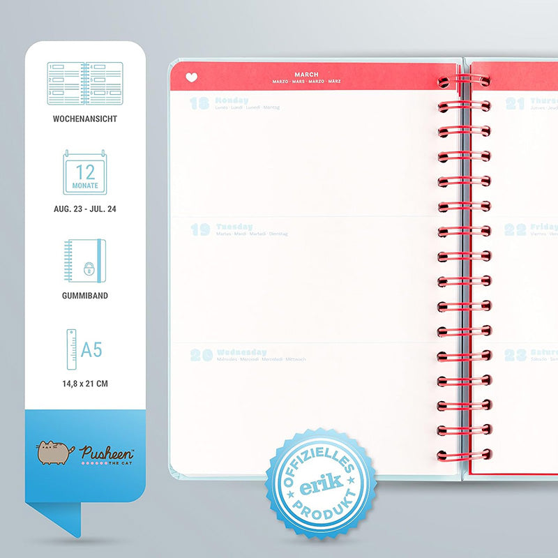 Pusheen - Calendar / Weekly Diary 2023/2024 from the Purrfect Love collection (14.8 x 21 cm) (2)