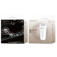 Borofone - car charger 2x USB, white (2)