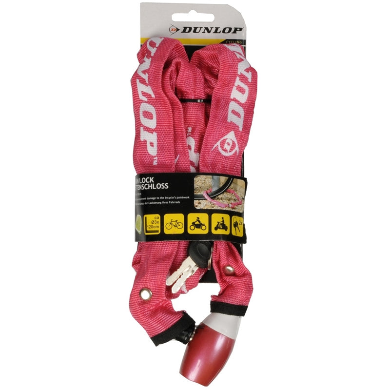 Dunlop - Bicycle lock cable 120 cm (red)
