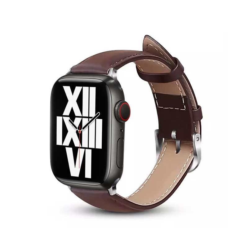 Crong Noble Band - genuine leather strap for Apple Watch 44/45/46/49 mm (espresso) (2)