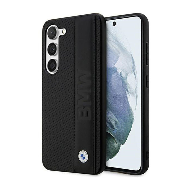 BMW Leather Textured & Stripe - case for Samsung Galaxy S23+ (black)