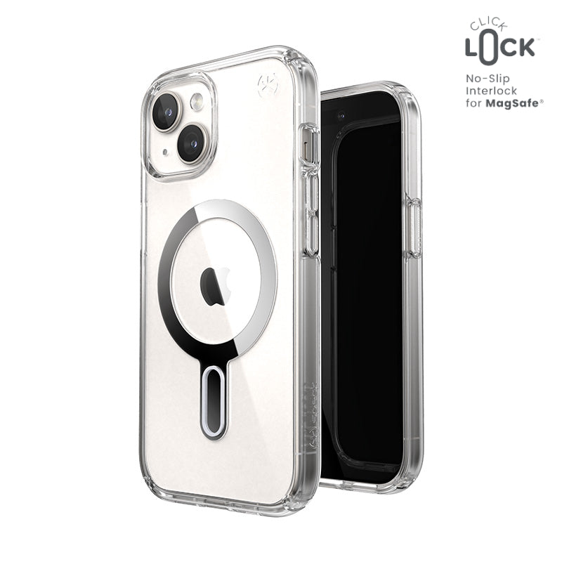Speck Presidio Perfect-Clear ClickLock & MagSafe - Case for iPhone 16e / iPhone 15 / iPhone 14 / iPhone 13
