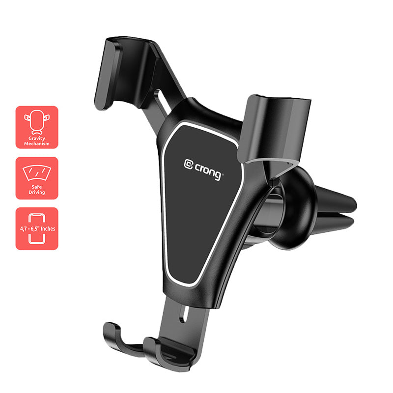 Crong Gravity Auto-Clip Car Mount - Gravity car mount for 4.7" - 6.5" phones (black)