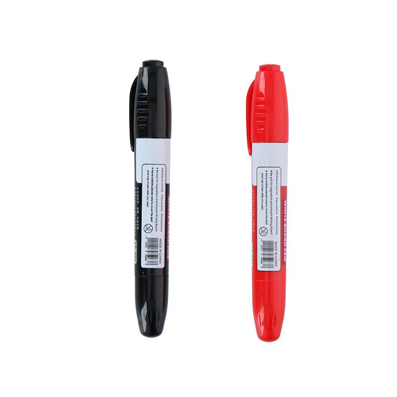 Topwrite - Set of double-ended dry-erase whiteboard markers 2 pcs (black/red)