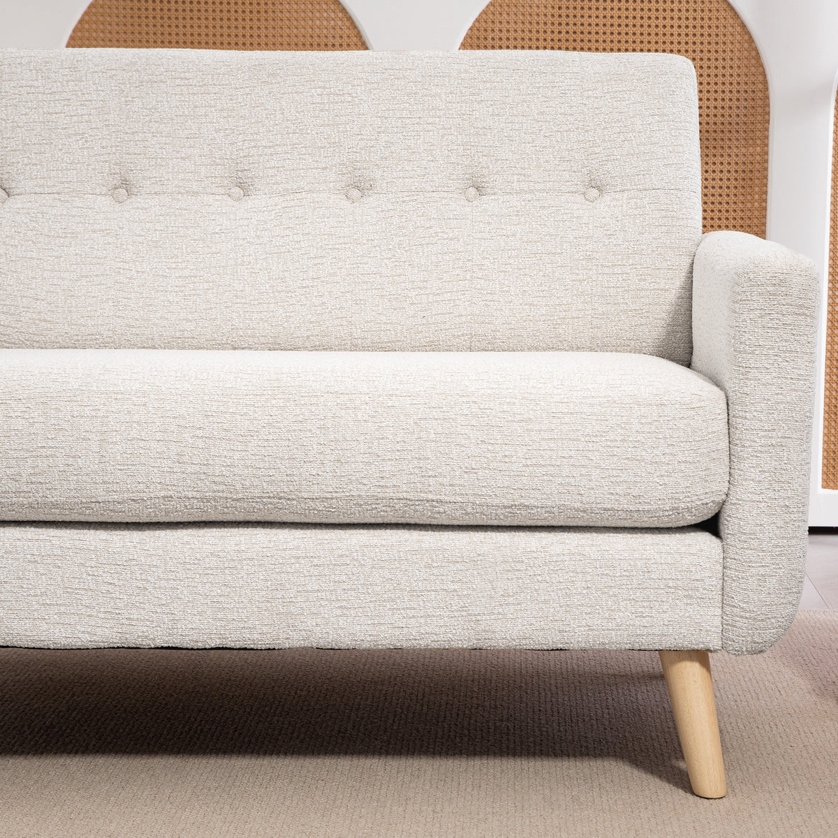 Two-seater sofa, comfortable, 134x71x82 cm, beige (9)