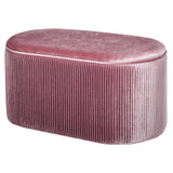Bench, storage bench, upholstered bench, ottoman, retro design, velvet look, 81 cm x 40 cm x 41 cm, old rose