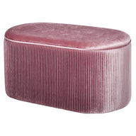 Bench, storage bench, upholstered bench, ottoman, retro design, velvet look, 81 cm x 40 cm x 41 cm, old rose