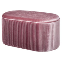 Bench, storage bench, upholstered bench, ottoman, retro design, velvet look, 81 cm x 40 cm x 41 cm, old rose
