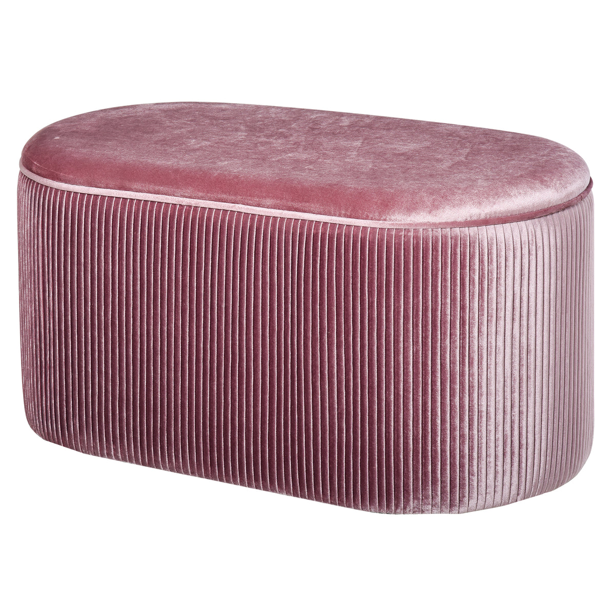 Bench, storage bench, upholstered bench, ottoman, retro design, velvet look, 81 cm x 40 cm x 41 cm, old rose