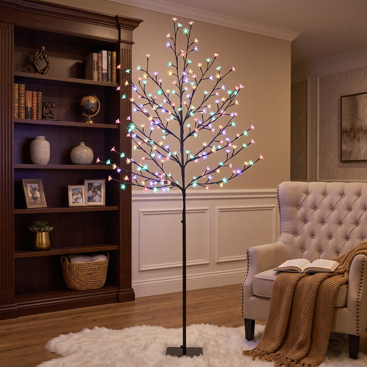 LED cherry blossom tree 180 cm with 200 LEDs, artificial lighted tree with 20 flexible branches, Christmas (2)